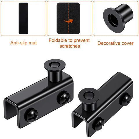 Adjustable Glass Door Pivot Hinge Clamp Kit For 3-6mm Cabinet Glass Doors No Drilling Easy Install Replacement Hinges