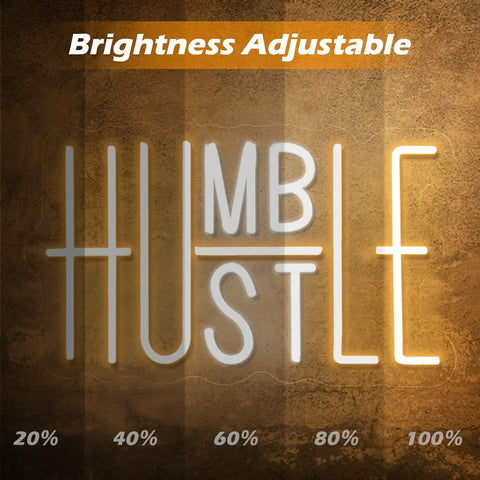 Dope Hustle Neon Sign USB Powered Wall Decor With Dimmer Switch And Adjustable Brightness in yellow and white acrylic LED.