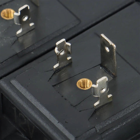 Close-up view of connectors on Four Spool 12V DC Hydraulic Solenoid Control Valve for Double Acting Cylinders with 13 GPM flow