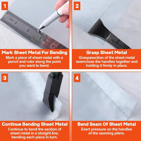 Rugged Pro Grade 7 Inch Hand Seamer For Sheet Metal Bending And Flattening With Sharp 45 Degree Bend Design Knockout For HVAC Ducting Auto Frame Repair And Aluminum Edging Beating Tough Bends Like A Boss