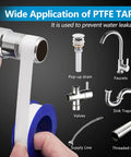 Wide application of PTFE tape for pop-up drain, faucets, valves, sink traps, supply line, threaded rad with High Pressure Shower Head With Handheld Sprayer And Hose Holder, Filtration Bead Stone System For Purified Alkaline Water, PTFE Tape Included, Water Saving Hydration Boost For Dry Hair And Skin, Easy Install.