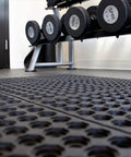 Interlocking Rubber Floor Mat For Indoor And Outdoor Use Anti Fatigue With Drainage Holes Restaurant Kitchen Bar Safety Mat installed