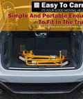 Two-Piece Manual Furniture Handling Equipment Set, Aluminum Heavy Duty Cart With 1320 Lb Load Capacity in car trunk.