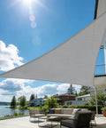 6 Ft By 6 Ft By 6 Ft Triangle Sun Shade Sail For Outdoor Patio Canopy Built Tough No Sag Design Heavy Duty UV Protected Shade Cloth, installed