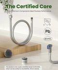 Pull Down Kitchen Faucet With Sprayer, Lead Free, High Arc, Single Handle, Brushed Nickel Finish hose and components