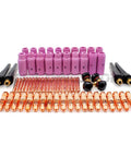 68 Piece TIG Welder Consumables Kit For WP 17 18 26 With Collets One Sixteenth And Three Thirty Second Inch Back Caps View