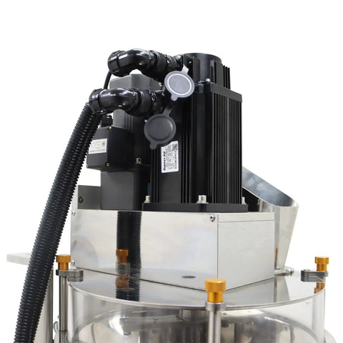 Automatic Desktop Powder Filling Machine Slick Screw Doser With Conveyor For Coffee Sugar Granules Hella Precise Dosage 10 To 200 Grams close-up of motor and hopper.