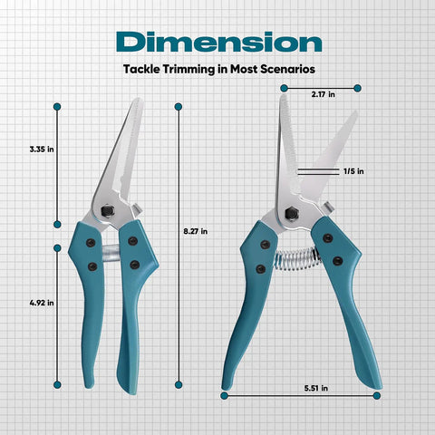 8 Inch All Purpose Heavy Duty Scissors With Ultra Sharp Serrated Angled Blades And Cable Notch For Cutting Cardboard Carpet