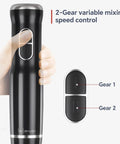 Close-up of Badass Cordless Hand Blender With High Octane 400 Watt Motor showing 2-speed control buttons.