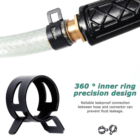 Spring hose clamps set (5–18 mm) with pliers, stainless steel; 360° inner ring design for leakproof seal