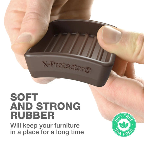 4 Pack 1.7 Inch Caster Cups With Lined Furniture Coasters, No Slip Rubber Pads, close-up of soft rubber texture