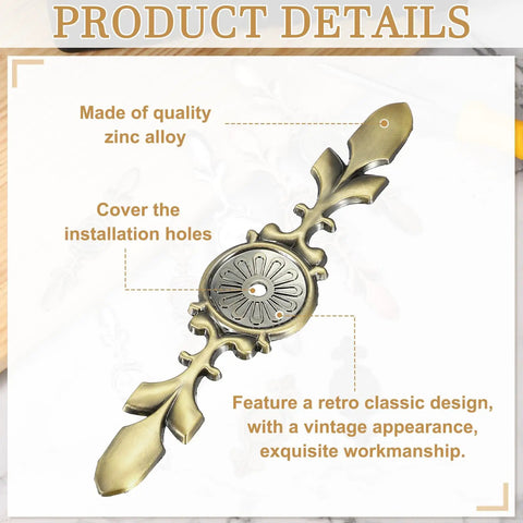 4 Pack Cabinet Backplates Dope Bronze Zinc Alloy Retro Vintage Style For Wardrobes Cupboards Closets And Dressers Durable