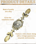 Four Pack Zinc Alloy Cabinet Backplates For Drawer Knobs Bronze Vintage Vibe With 0.18 Inch Hole shown in detail