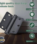 Self Closing Door Hinge Set Three And A Half Inch Matte Black Auto Close Spring Hinges For Commercial Doors Heavy Duty Tension Adjustable Built Tough For High Traffic Indoor Or Outdoor Use SORGMACH Three Piece Pack