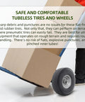 Beefy 10 Inch Solid Wheel Replacement Kit With Flat Free PU Run Flat Tire For 4.10/3.50-4 Wheels on hand truck
