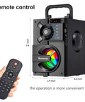 Outdoor Party Ready Portable Bluetooth Speaker With Subwoofer And Deep Bass, speaker with colorful LED and remote control