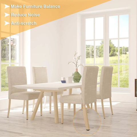 Dining room with furniture set using Fifty Piece Adjustable Furniture Feet Set With Five Sixteenth Inch Thread Galvanized Iron Screw On Levelers For Tables Chairs And Furniture Legs Black Finish.