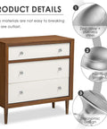60 Pack Silver Cabinet Knobs Round Drawer Knobs and Pulls Heavy Duty Zinc Alloy Handles on wooden dresser detail