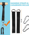 Hanging straps and carabiners for 40 Inch Saucer Tree Swing For Kids With Heavy Duty Steel Frame Foam Padding Braided Ropes And Secure Metal Rings