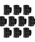 Heavy Duty 1 Inch Black Threaded Tee Fittings 10 Pack DN25 Internal Thread Cast Malleable Iron For Steampunk DIY Pipe Decor
