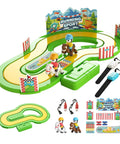 Motion Tracking Racetrack Toy With Wristband Sensors Two Player Competitive Racing For Kids And Parents Realistic Sprint Response And Epic Family Play Movement Logs And Accurate Sensor Feedback To Keep Every Race Exciting. green plastic racetrack set with riders, wristbands, and track pieces