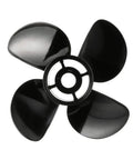 Top view of Four Blade Aluminum Propeller 14 Inch Diameter 23 Inch Pitch Right Hand Rotation for 90 To 115 HP Engines