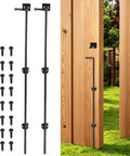 Qlvily 36" Heavy Duty Cane Bolt Gate Drop Rod - Solid Steel Ground Latch for Double Gates with mounting screws.