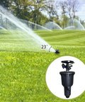 Pop Up Lawn Sprinkler With 360 Degree Rotating Impact Spray, Adjustable Water Pressure For Even Coverage From 23 To 45 Feet