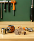 Copper One Way Check Valve For Air Compressors 20mm Connector Quiet Industrial Pro Grade Spare Part With Three Port Tee For Flexible Pipe Connections In Workshop Use Anti Backflow Safety on wooden bench