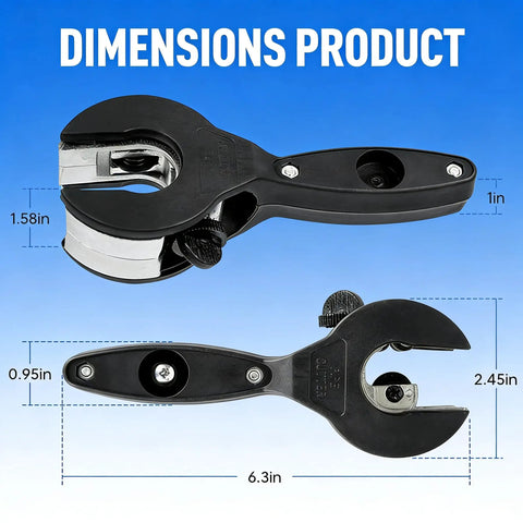 Ratcheting Pipe Cutter 2-In-1 Workhorse For PVC PPR Plastic Tubing, Heavy-Duty Cutting Tool dimensions with measurements