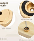 Close-up of 8 pcs aluminum cutting board feet with silicone pads showcasing sturdiness and anti-slip design.