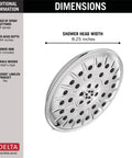 4 Setting Chrome Shower Head With H2Okinetic Spray Delivers 3X Coverage For A Dope Spa Like Shower 4 Inch Round 1.75 GPM
