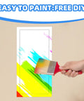Easy to paint 14 By 29 Aluminum Access Panel For Drywall Walls And Ceilings shown with colorful paint brush design.