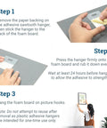Steps to use Adhesive Picture Hangers 100 Pack With Clear Plastic Sawtooth Hangers For Foamboard, Photos, Posters, Maps And Art