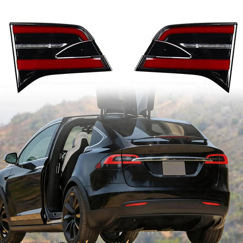 Top Shelf Tail Light Set For 2016 To 2020 Tesla Model X Left Right Inner Pair Rear Side Lamps Solid Plug And Play Swap Fit Factory Match Colors
