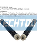 Close-up of Dual Band 7dBi WiFi Antenna With RPSMA Connector showing the RP SMA male connector and tech specifications.