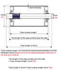 Technical diagram of heavy duty built to last stainless steel conveyor roller 1 inch diameter 550mm long unpowered replacement slide roller.