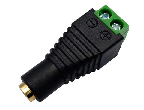 Dead Simple Three Point Five Millimeter To Two Pin Screw Terminal Audio Adapter Solderless Converter Plug for easy connections.