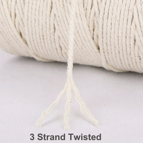 Close-up of 3-ply twisted 100 Percent Cotton Kitchen Twine For Roasting And Trussing Poultry Two Millimeter Thick 476 Feet Long