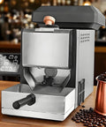 Straight Up Smooth 200g Automatic Coffee Roaster Machine For Home Kitchens with digital panel and sleek stainless design.