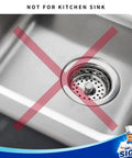 Stainless Steel Bathroom Sink Strainer Set 3 Pack Hair Catcher For Bathroom Laundry And Utility Sinks Outer Diameter 2.1 Inches Inner Diameter 1 Inch Drain Protector For Shower And Lavatory Drains with a warning not to use in kitchen sinks.