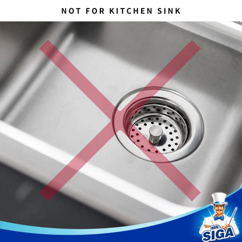 Stainless Steel Bathroom Sink Strainer Set 3 Pack Hair Catcher For Bathroom Laundry And Utility Sinks Outer Diameter 2.1 Inches Inner Diameter 1 Inch Drain Protector For Shower And Lavatory Drains with a warning not to use in kitchen sinks.