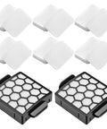 Replacement Vacuum Filter Kit For Shark Navigator Upright ZU60 ZU62 ZU62C NV251 NV255 Includes Two Filter Packs And Four Pre Motor Foam And Felt Filters For A No Fuss Pet Hair Free Clean. Includes black post-motor and white foam filters displayed.