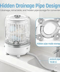 Grab And Go Portable 3 Liter Mini Washer Cordless With Rapid Spin Basket showing hidden drainage pipe design for easy use.