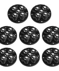 Self Adhesive Caster Wheels With 360 Degree Swivel Stainless Steel Rollers Low Profile Design For Kitchen Appliances Black Eight Pack