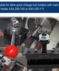 Four Piece Quick Change Tool Post 250-101 Turning Holder for Lathe installed on machine with 250-100 and 250-111 compatibility