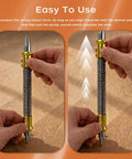 Five Piece Nail Setter Punch Set With Dual Head Punches Center Punch Hinge Pin Remover And Cold Chisel in use on wooden surface