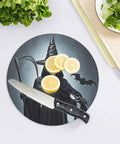 Small Round Tempered Glass Cutting Board With Non Slip Feet For Meats Cheeses Veggies And Fruit Grab And Go Chopping Block