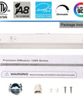Under Cabinet LED Light Fixture 24 Inch, 14W, 985 Lumens, Dimmable, CRI 90, Triple Color Temp 3000K 3500K 4000K, package contents