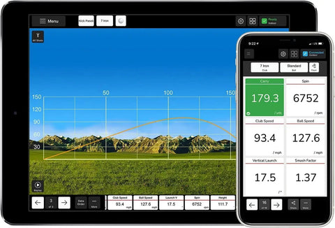 Mevo Launch Monitor Bundle With Pro Series Golf Net And Side Barriers For Indoor And Outdoor Practice, Eight Swing Data Parameters